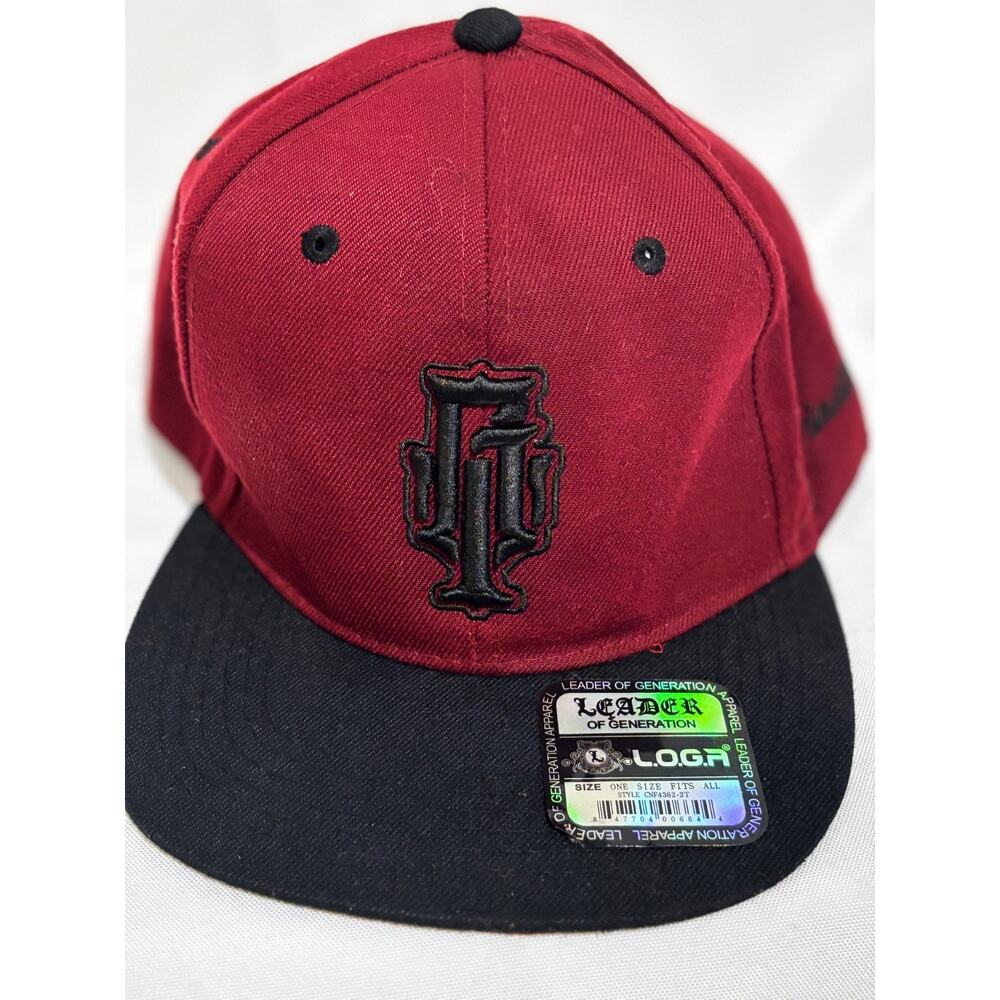 Leaders L.O.G.A. Mens Trucker hat Cap Maroon New Grindtime‎ Skater Snowboard y2k